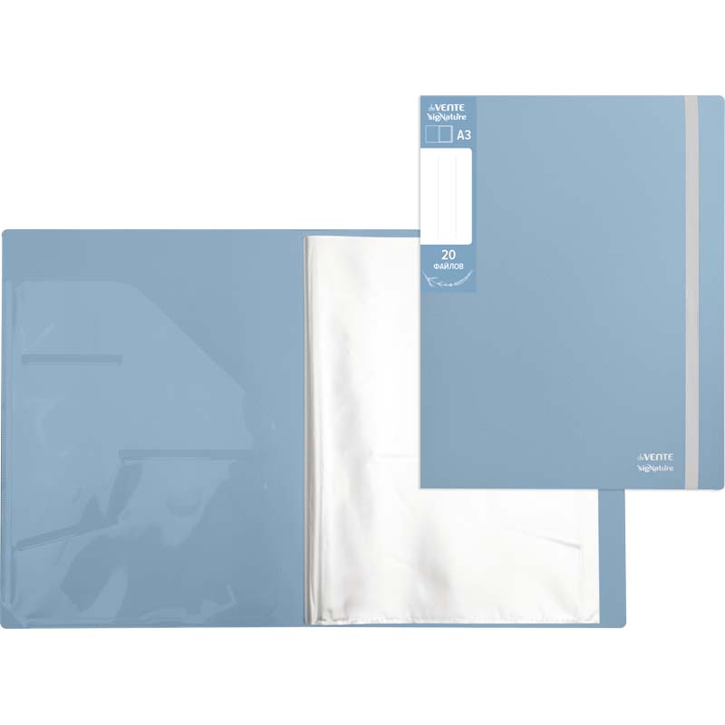папка пл. с 20 вклад. а3 devente "signature" 650мкм сумеречно синяя внутр.карман Папка пл. с 20 вклад. а3 devente "signature" 650мкм сумеречно синяя внутр.карман