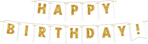 гирлянда "happy birthday!" 2,5-3,0м блёстки Гирлянда "happy birthday!" 2,5-3,0м блёстки