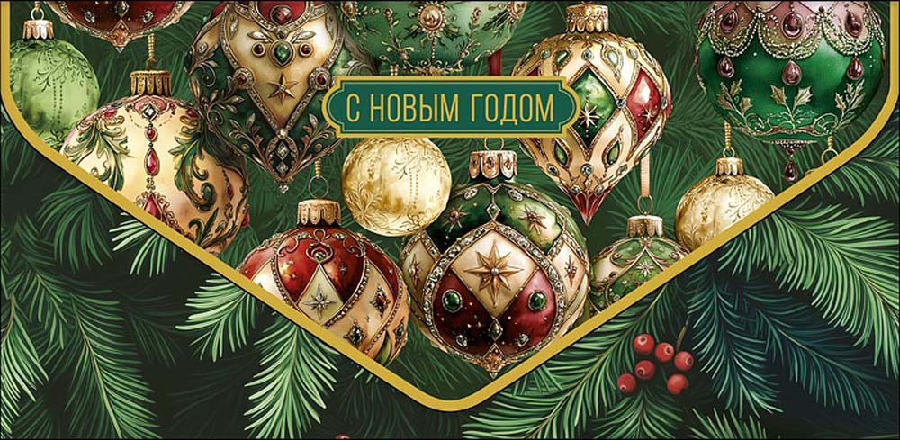 конверт для денег "с новым годом!" ёлочные игрушки Конверт для денег "с новым годом!" ёлочные игрушки