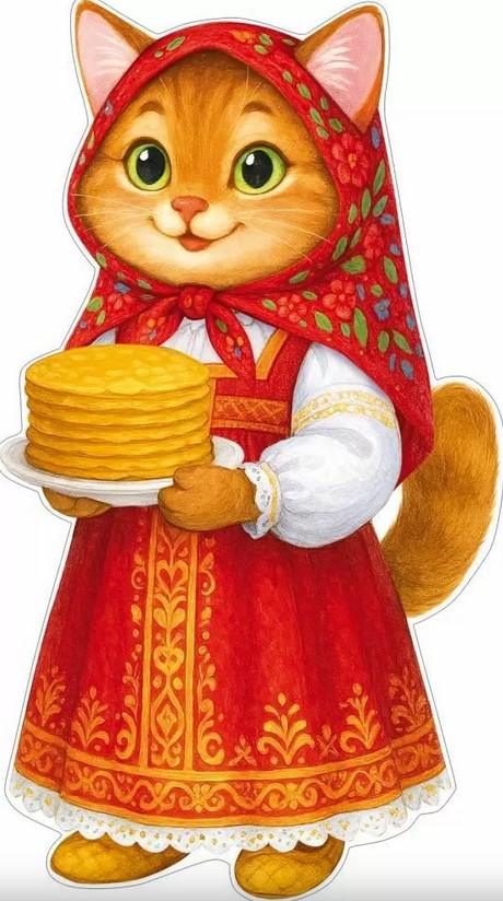 плакат "кошечка с блинами" фигурный а2 Плакат "кошечка с блинами" фигурный а2