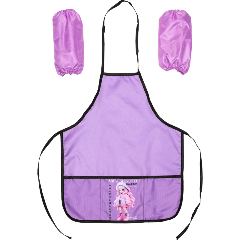 набор для труда (накидка+нарукавники) devente "amai menoko" лавандовый 45х54см 3 кармана Набор для труда (накидка+нарукавники) devente "amai menoko" лавандовый 45х54см 3 кармана