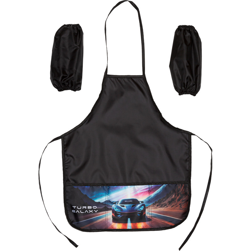 набор для труда (накидка+нарукавники) devente "turbo galaxy" чёрный 45х54см 3 кармана Набор для труда (накидка+нарукавники) devente "turbo galaxy" чёрный 45х54см 3 кармана