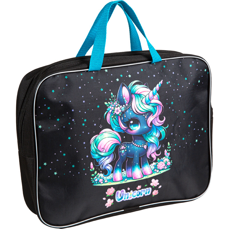 папка текстиль с ручками а4+ attomex "unicorn" на молнии Папка текстиль с ручками а4+ attomex "unicorn" на молнии