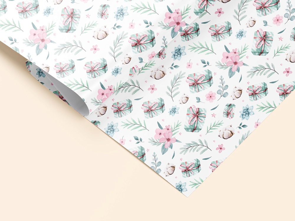 бумага упаковочная 70х100см "нежность" Бумага упаковочная 70х100см "нежность"