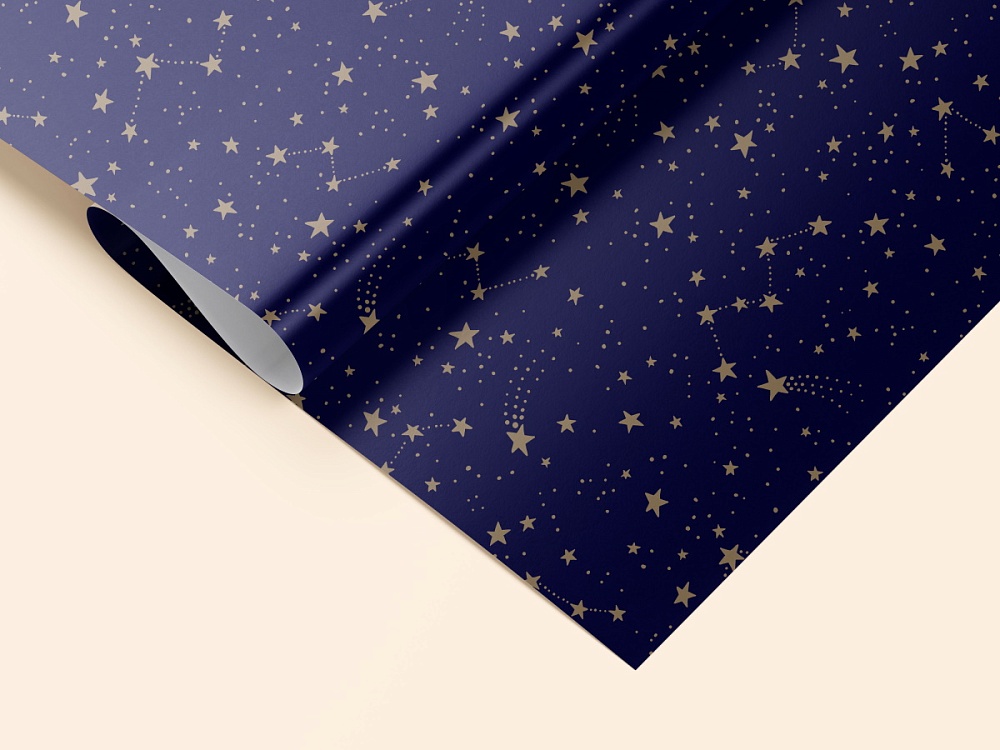 бумага упаковочная 70х100см "созвездия" Бумага упаковочная 70х100см "созвездия"
