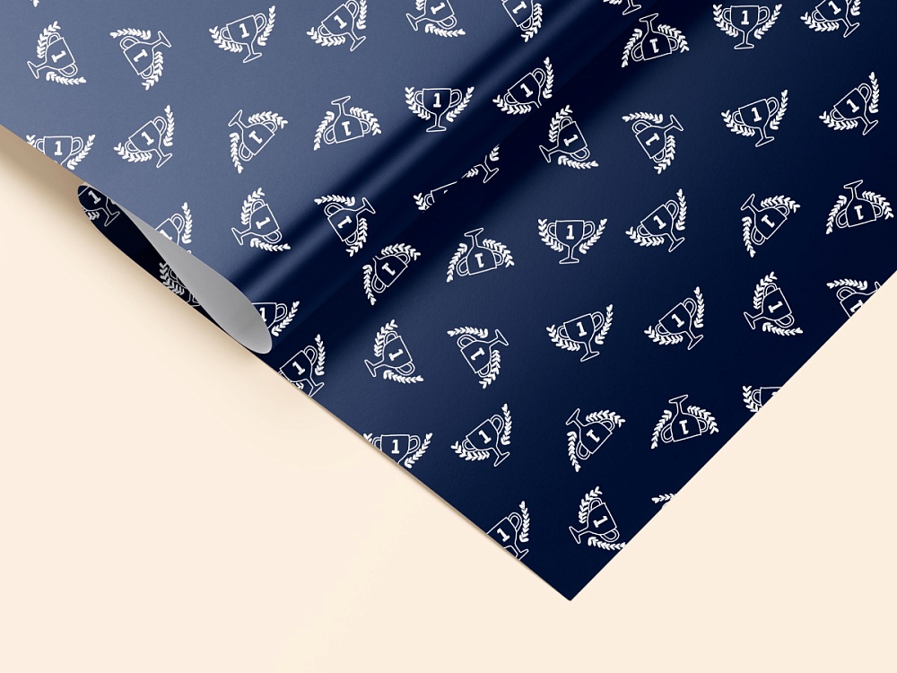 бумага упаковочная 70х100см "кубки" Бумага упаковочная 70х100см "кубки"