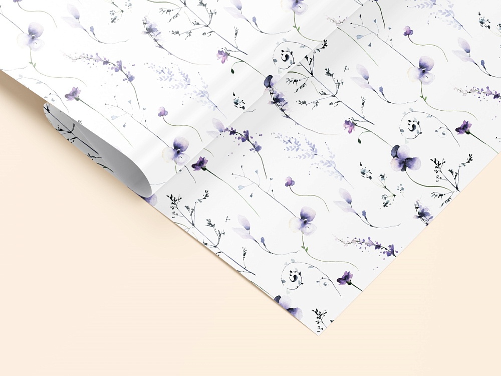 бумага упаковочная 70х100см "цветочное настроение" Бумага упаковочная 70х100см "цветочное настроение"
