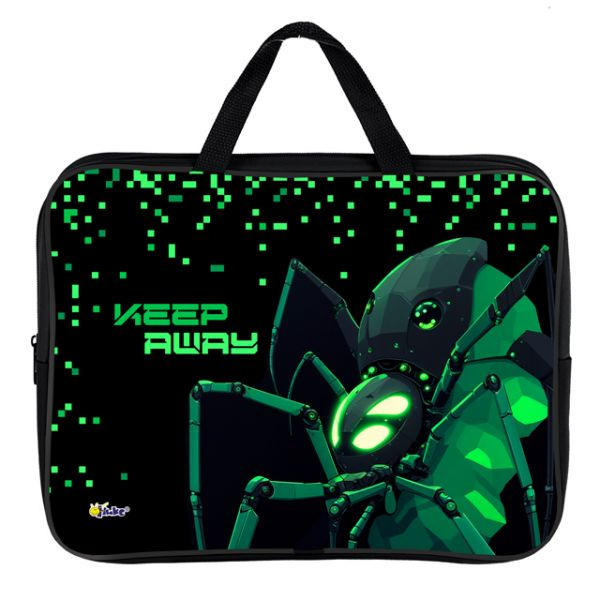 папка текстиль с ручками а4+ оникс "робот паук" 35х26,5х8см на молнии Папка текстиль с ручками а4+ оникс "робот паук" 35х26,5х8см на молнии