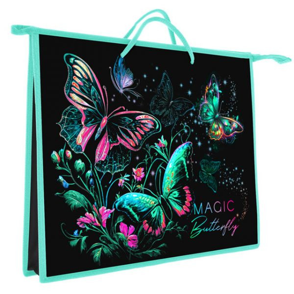 папка-портфель для чертежей а3 оникс "магия бабочек" пластик Папка-портфель для чертежей а3 оникс "магия бабочек" пластик