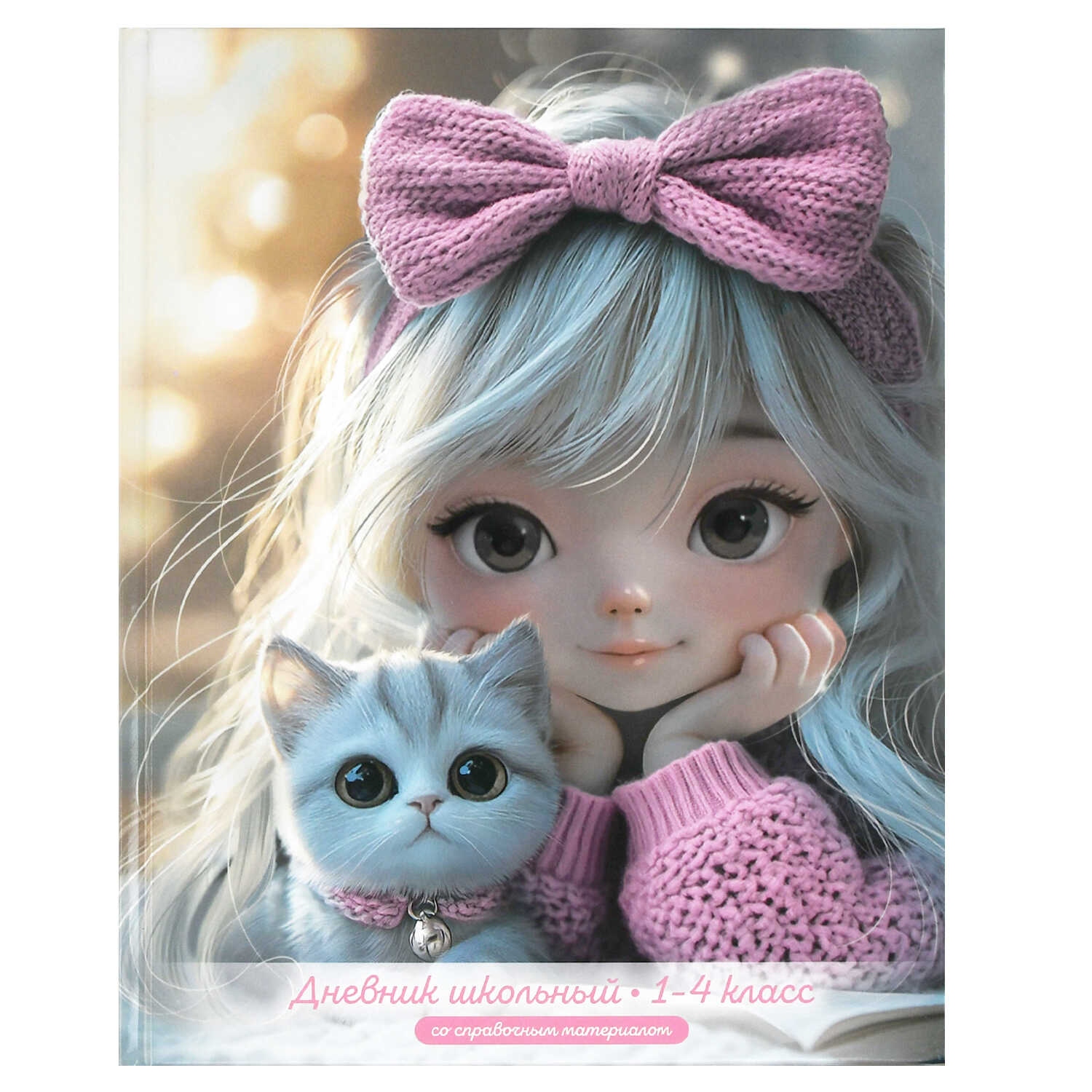 дневник мл.кл. тв.обл. "девочка в розовом с котёнком" (феникс+) глянц.лам. Дневник мл.кл. тв.обл. "девочка в розовом с котёнком" (феникс+) глянц.лам.