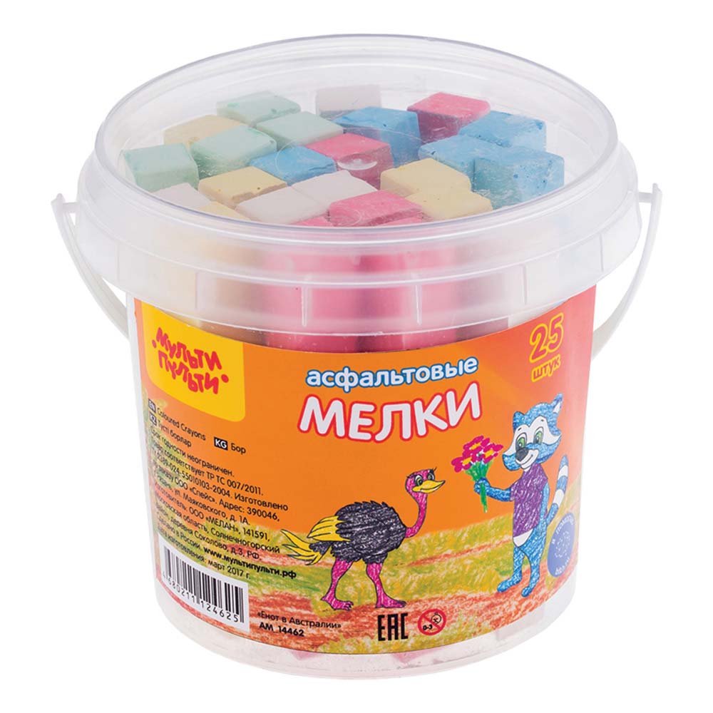 мел цветной для асфальта 25шт. 5цв. Мел цветной для асфальта 25шт. 5цв.