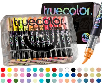 набор маркеров акрил. truecolor 48цв. кисть 1,0-5,0мм Набор маркеров акрил. truecolor 48цв. кисть 1,0-5,0мм