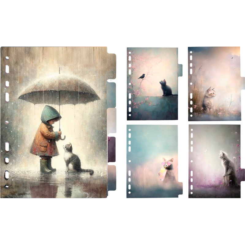 разделитель 5-цветный а5 пластиковый devente "cat story" 5 листов Разделитель 5-цветный а5 пластиковый devente "cat story" 5 листов