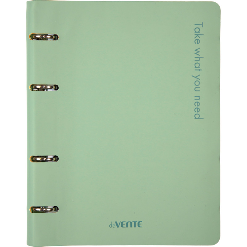 тетрадь на кольцах 80л. кл. интегр.обл. "take what you need" оливковая (devente) шелкограф.,кож.зам. Тетрадь на кольцах 80л. кл. интегр.обл. "take what you need" оливковая (devente) шелкограф.,кож.зам.