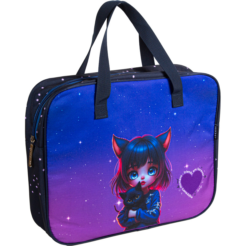 папка текстиль с ручками а4+ devente "friends forever" на молнии Папка текстиль с ручками а4+ devente "friends forever" на молнии