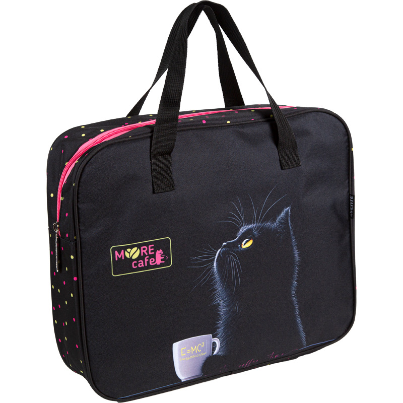 папка текстиль с ручками а4+ devente "moore cafe" на молнии Папка текстиль с ручками а4+ devente "moore cafe" на молнии