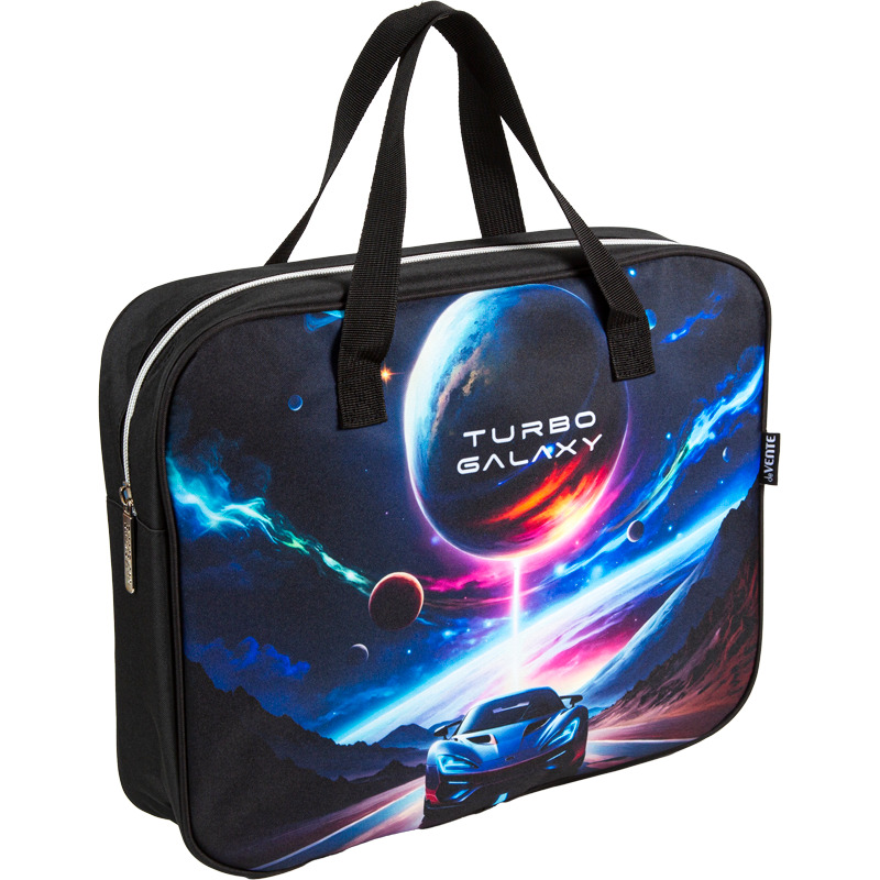 папка текстиль с ручками а4+ devente "turbo galaxy" на молнии Папка текстиль с ручками а4+ devente "turbo galaxy" на молнии